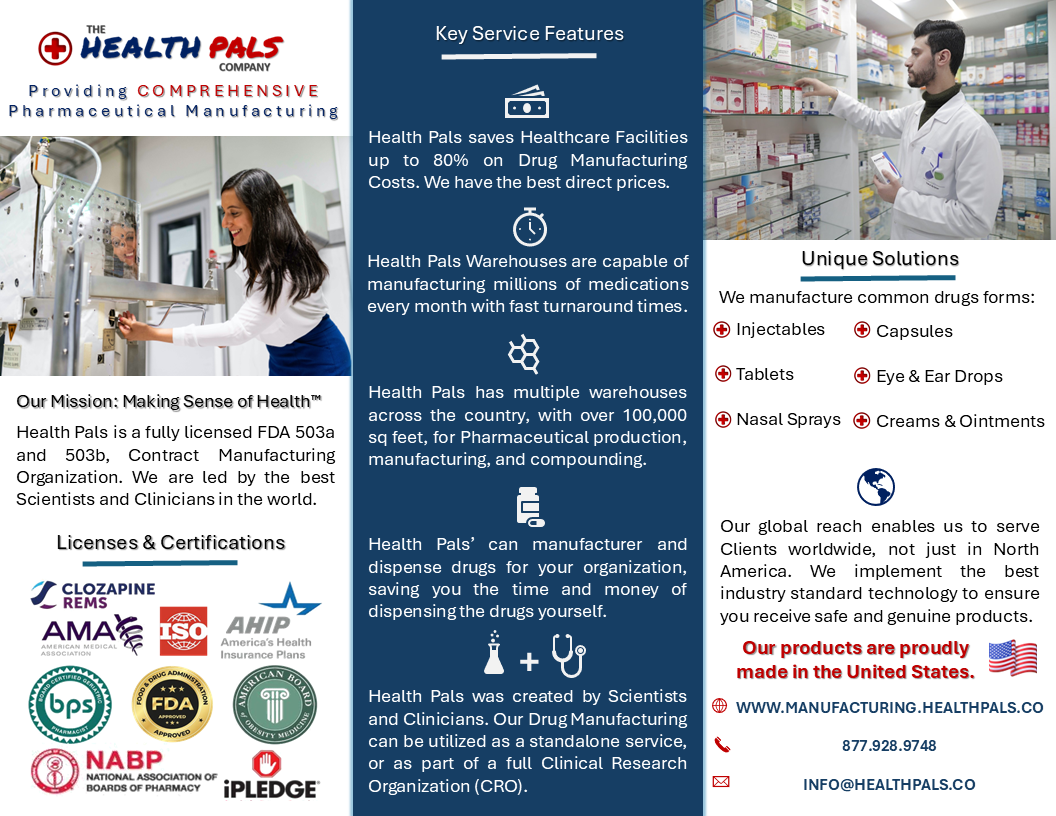manufacturing-brochure-final-one-pager health pals comprehensive pharmaceutical manufacturing network